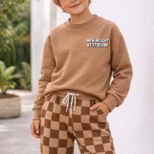 Kahverengi  Damalı Eşorfman Takımı