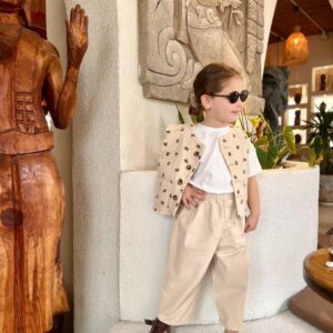 Krem Rengi Balon Pantalon