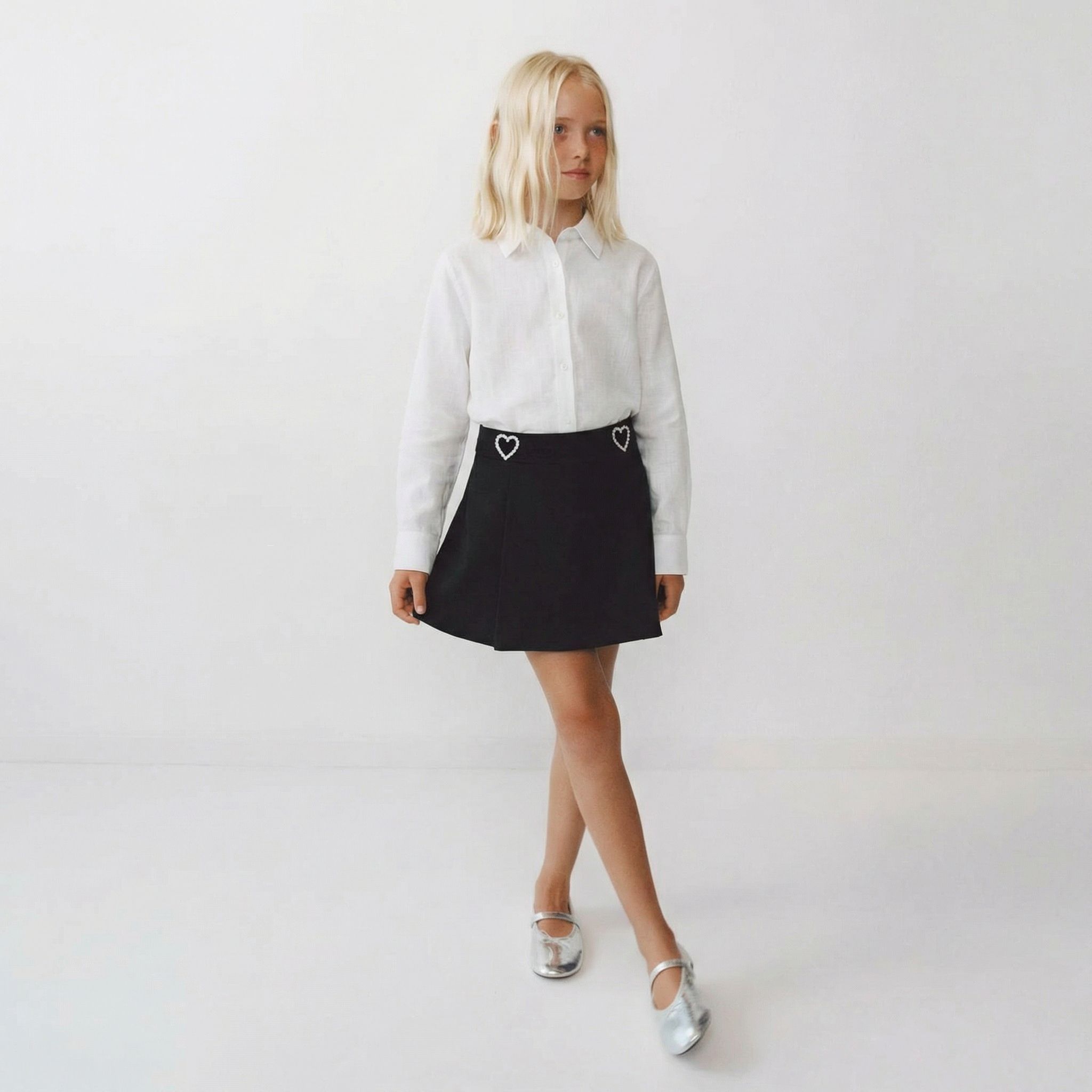 Kalp Taşlı Şort Etek